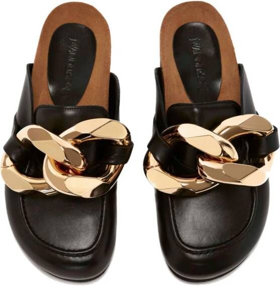 JW Anderson chain-link leather mules Black