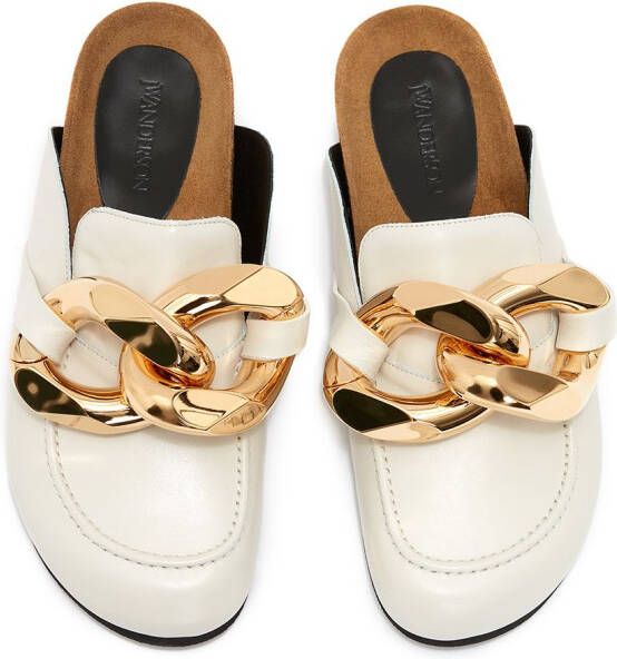 JW Anderson Chain loafer mules White