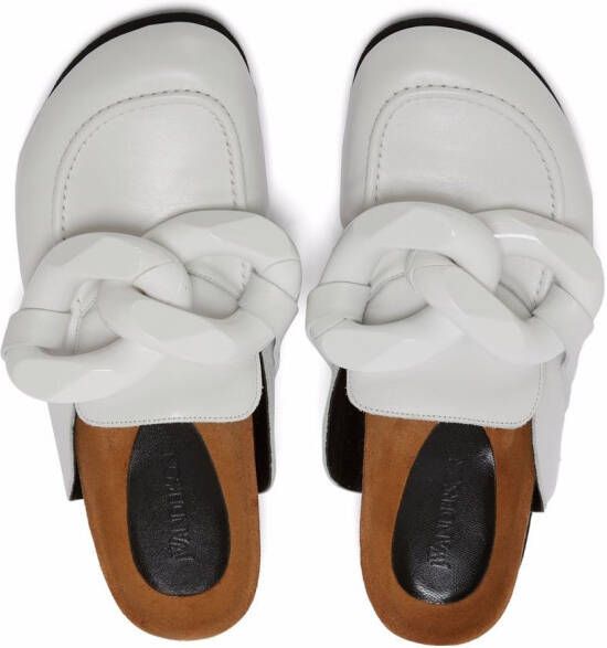 JW Anderson Chain loafer mules White