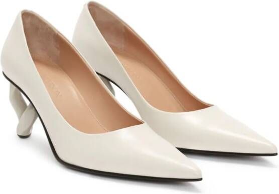 JW Anderson Chain pointed-toe leather pumps Neutrals