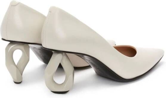 JW Anderson Chain pointed-toe leather pumps Neutrals