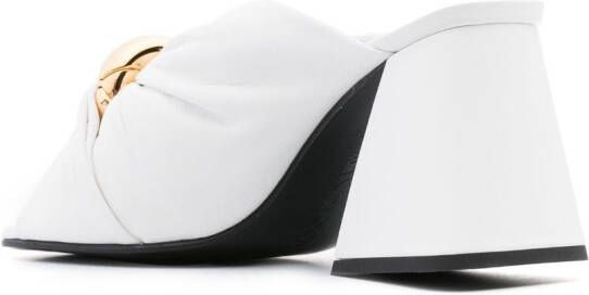 JW Anderson Chain Twist leather mules White