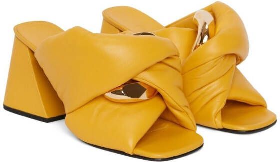 JW Anderson Chain Twist leather mules Yellow
