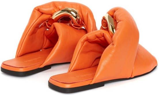 JW Anderson Chain Twist leather slides Orange