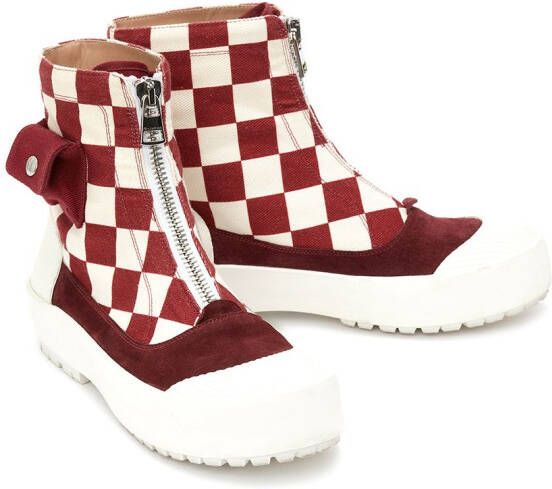 JW Anderson check print zip boots White