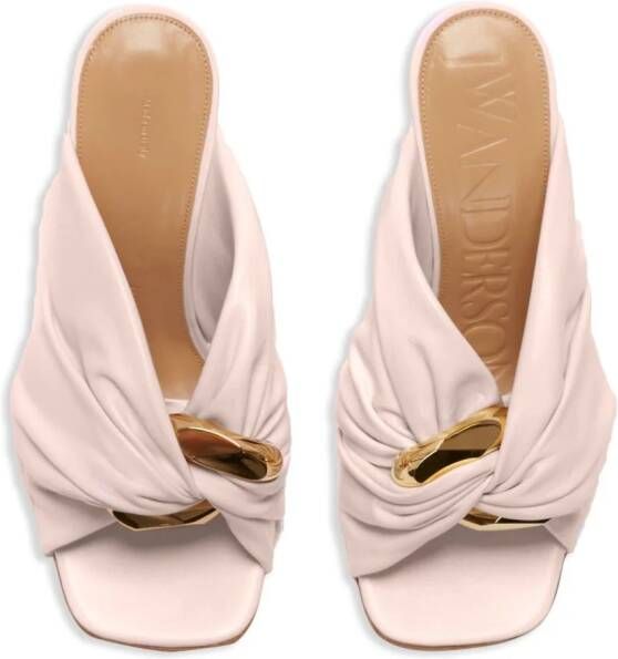 JW Anderson Corner gathered leather mules Pink