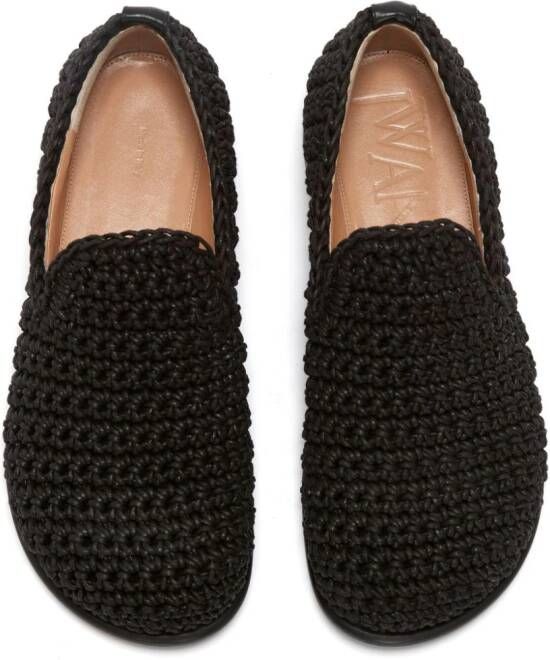 JW Anderson crochet mocassin loafers Black