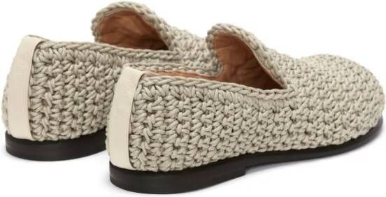 JW Anderson crochet moccasin loafers Neutrals