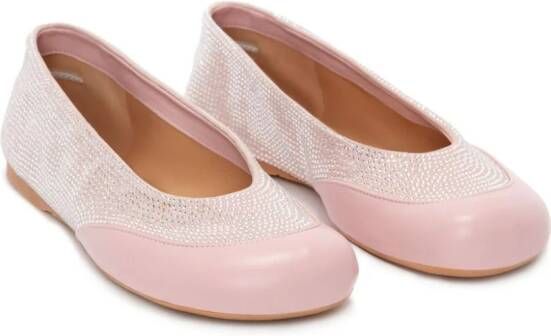 JW Anderson crystal-embellished leather ballerina shoes Pink