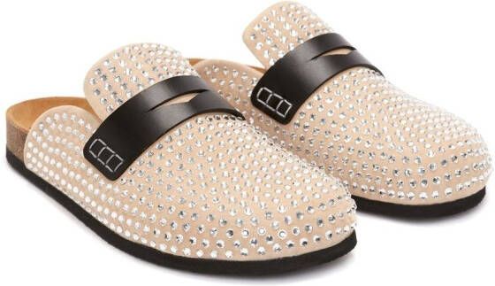 JW Anderson crystal-embellished slip-on loafers Neutrals
