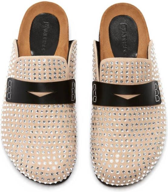 JW Anderson crystal-embellished slip-on loafers Neutrals