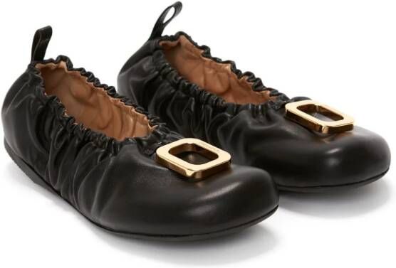 JW Anderson decorative-buckle leather ballerina shoes Black