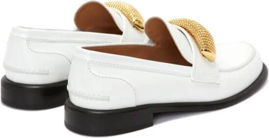 JW Anderson embellished leather loafers White