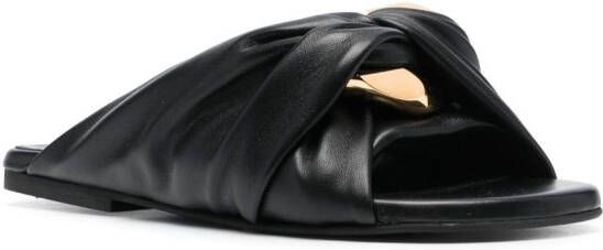 JW Anderson gold-tone hardware leather sandals Black