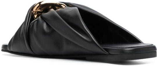 JW Anderson gold-tone hardware leather sandals Black