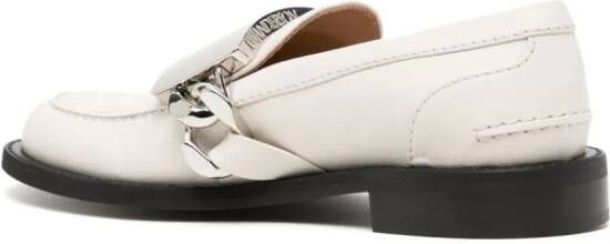 JW Anderson Gourmet plaque-detail leather loafers White