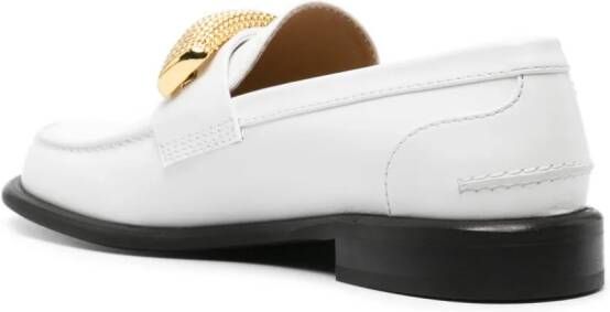 JW Anderson hardware-detail leather loafers White