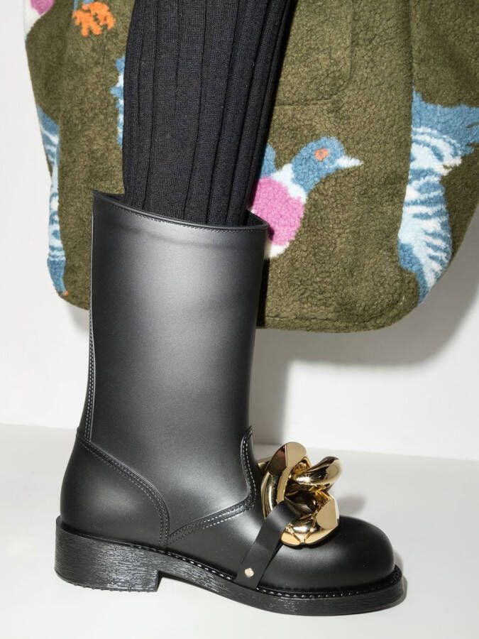 JW Anderson Hight Chain rubber boots Black