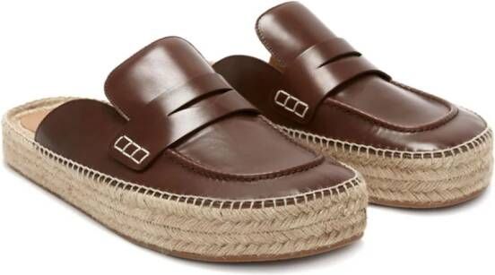 JW Anderson leather espadrille loafers Brown
