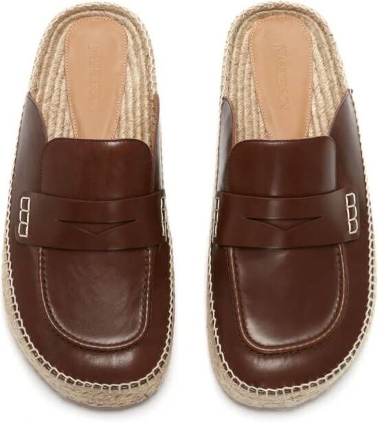 JW Anderson leather espadrille loafers Brown