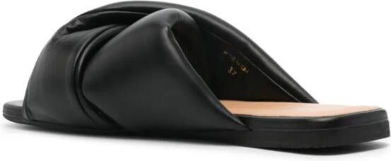 JW Anderson leather flat sandals Black