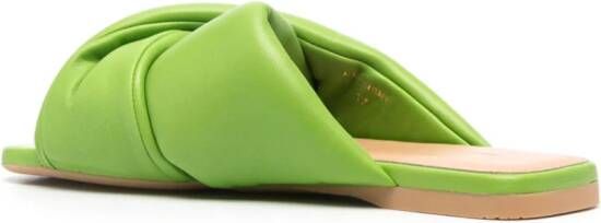 JW Anderson leather flat sandals Green