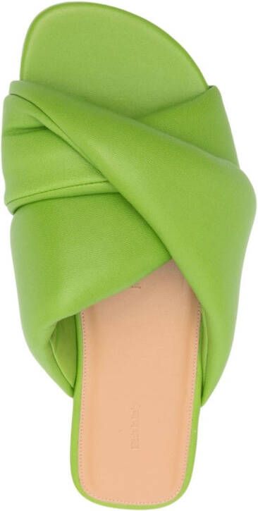 JW Anderson leather flat sandals Green