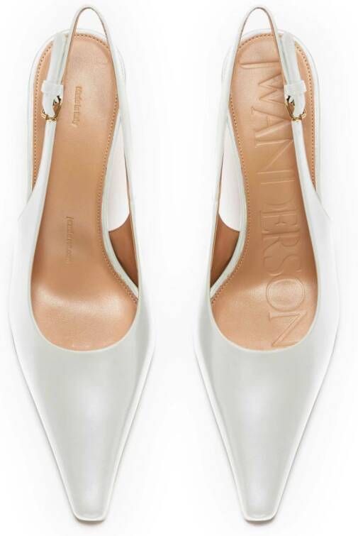 JW Anderson leather pointed-toe pumps White