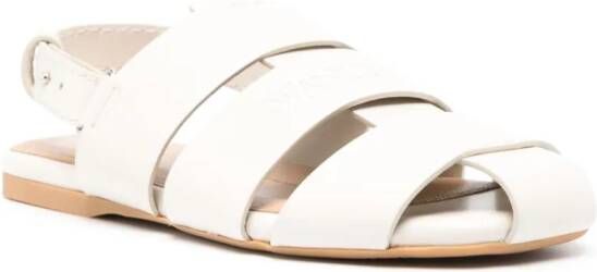 JW Anderson logo-debossed leather sandals Neutrals