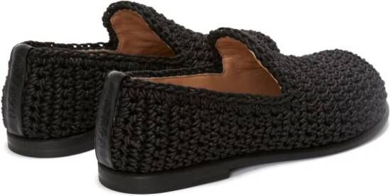 JW Anderson low-heel crochet-knit loafers Black
