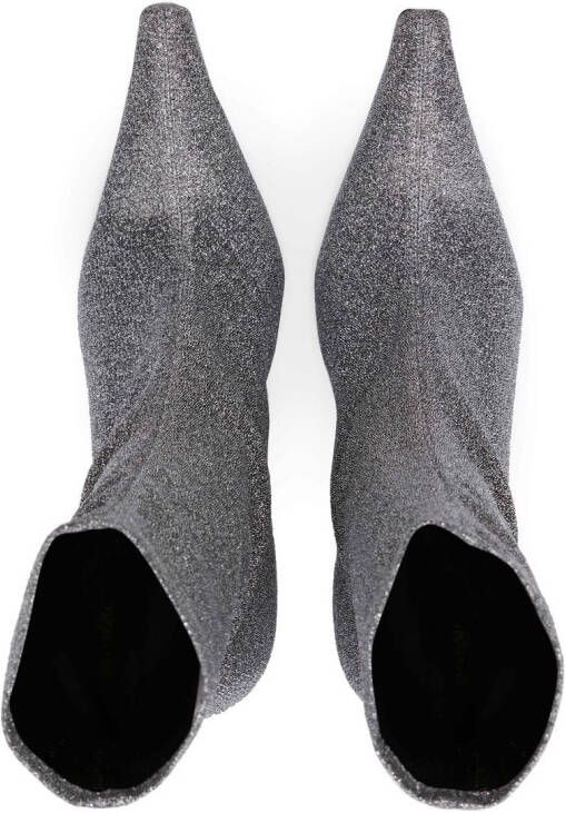 JW Anderson metallic chain-heel ankle boots Grey