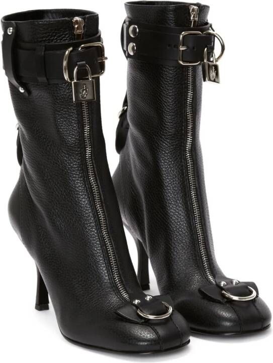 JW Anderson padlock ankle boots Black