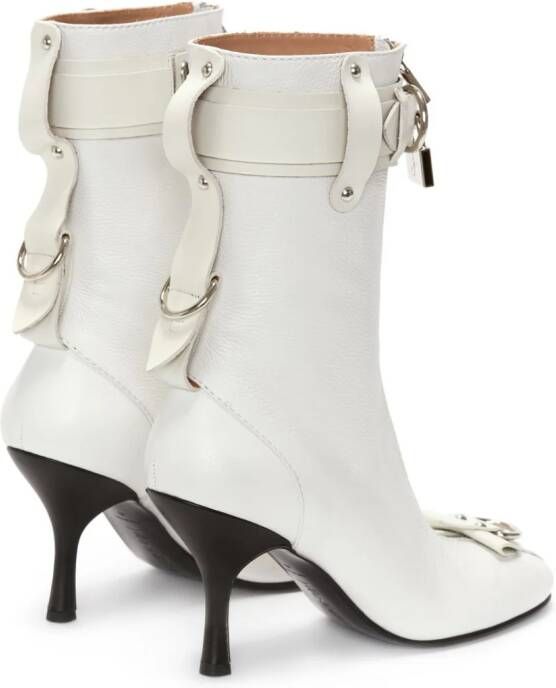 JW Anderson padlock ankle boots White
