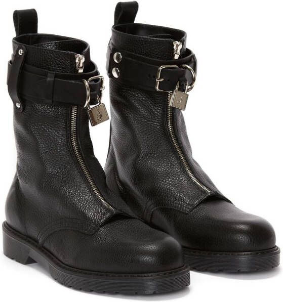 JW Anderson padlock combat boots Black