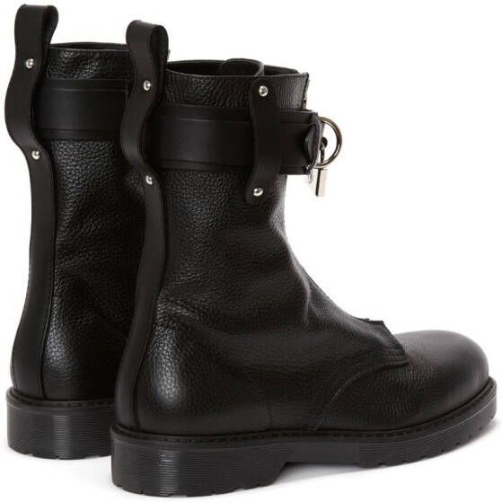 JW Anderson padlock combat boots Black