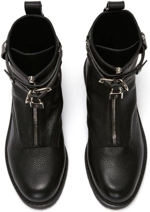 JW Anderson padlock combat boots Black