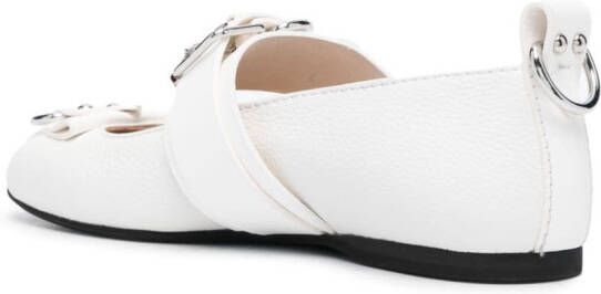 JW Anderson padlock-detail ballerina shoes White