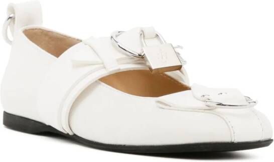 JW Anderson padlock-detail ballerina shoes White