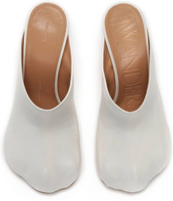 JW Anderson Paw 90mm leather mules White