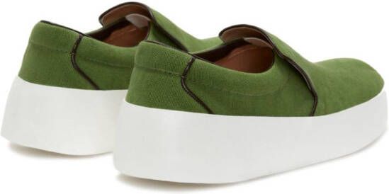 JW Anderson round-toe cotton loafers Green
