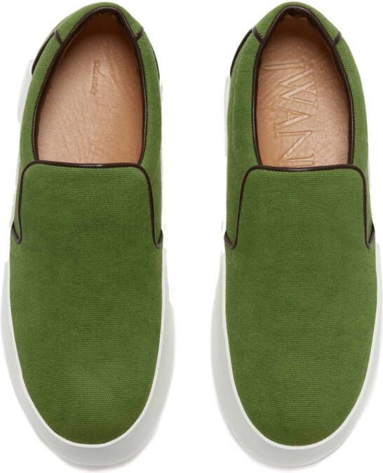 JW Anderson round-toe cotton loafers Green