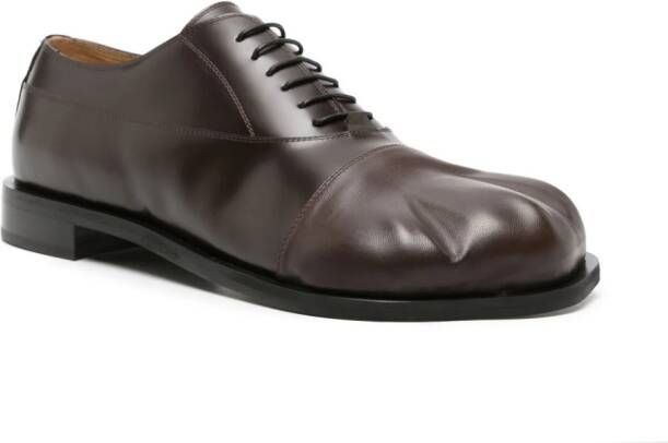 JW Anderson sculpted-toe leather Derby shoes Brown