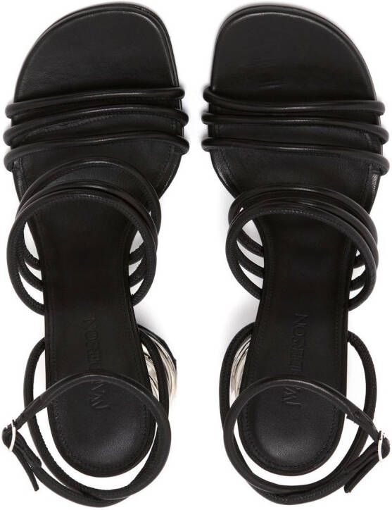 JW Anderson spiral-heel leather sandals Black