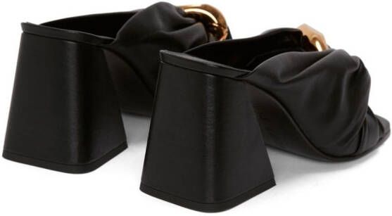 JW Anderson twisted chain leather mules Black