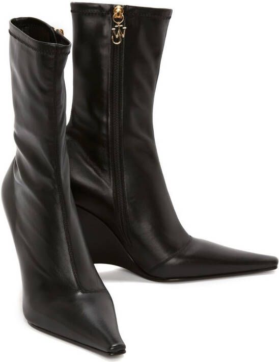 JW Anderson wedge leather boots Black