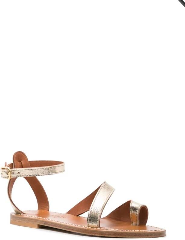 K. Jacques Anaelle metallic leather sandals Gold