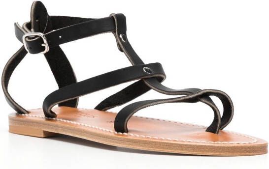 K. Jacques ankle-buckle flat sandals Black