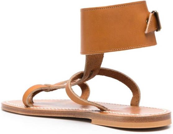 K. Jacques ankle-fastening flat sandals Brown