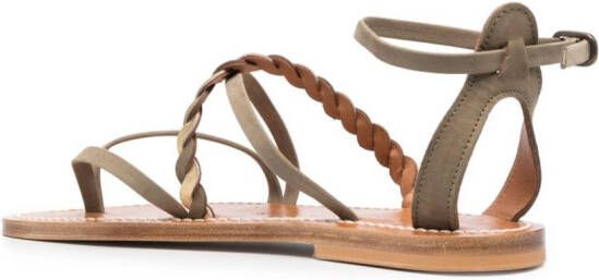 K. Jacques braid-detail calf-leather sandals Green