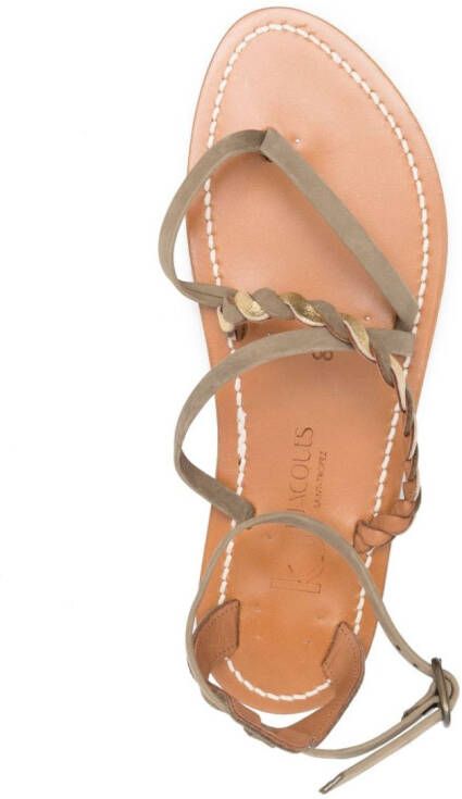 K. Jacques braid-detail calf-leather sandals Green